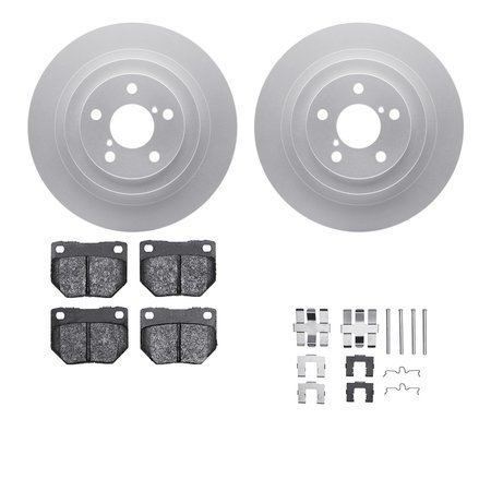 DYNAMIC FRICTION CO 4512-13061, Geospec Rotors with 5000 Advanced Brake Pads includes Hardware, Silver 4512-13061